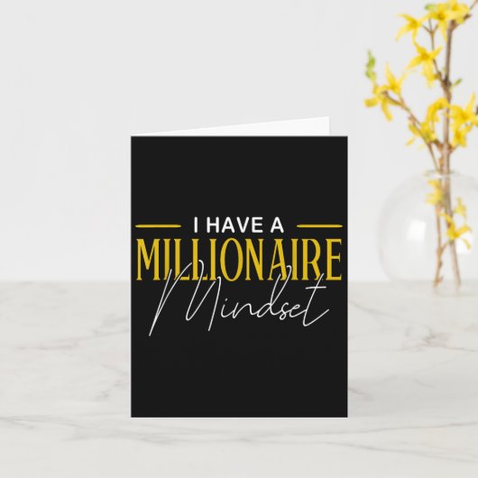 Mindset I Have A Millionaire Mindset Motivational  カード (黄色い花)