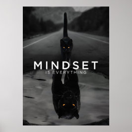 Mindset Is Everything - Black Cat Panther Water ポスター