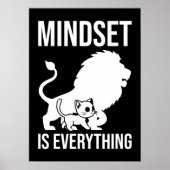 Mindset is Everything - Cat やる気を起こさせる Lion ポスター (正面)