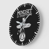 Mindset Is Everything, Cat Lion – ジム、ハッスル ラージ壁時計 (傾斜)