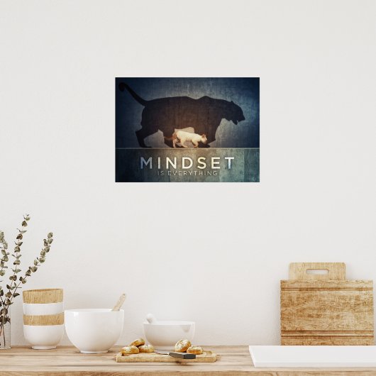 Mindset Is Everything - Cat Tiger Shadow ポスター (キッチン)