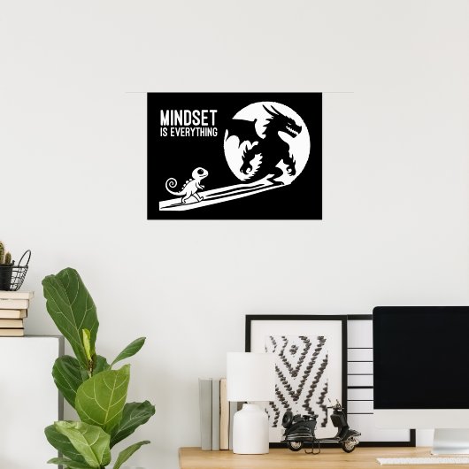 Mindset Is Everything, Dragon – 成功動機 ポスター (ホームオフィス)