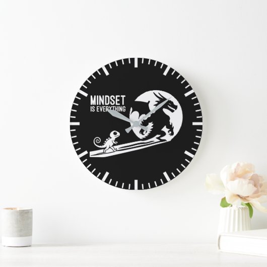 Mindset Is Everything, Dragon – 成功動機 ラージ壁時計 (ホーム)