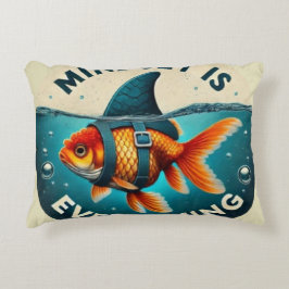 Mindset Is Everything Goldfish Motivational Quote アクセントクッション