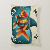 Mindset Is Everything Goldfish Motivational Quote アクセントクッション (正面(垂直))