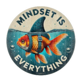 Mindset Is Everything Goldfish Motivational Quote カッティングボード