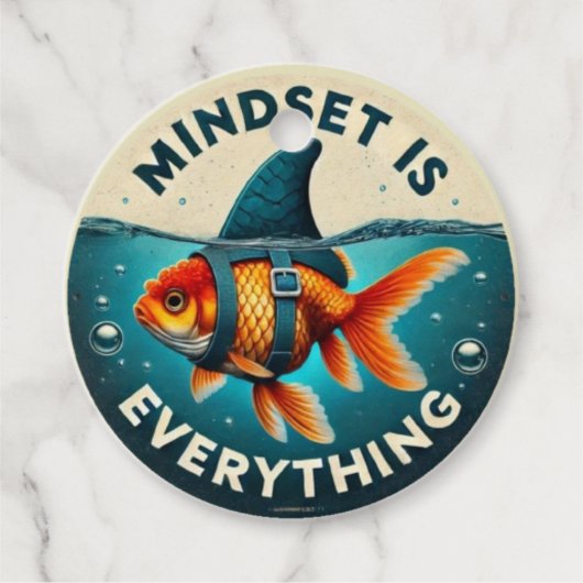 Mindset Is Everything Goldfish Motivational Quote フェイバータグ (正面)