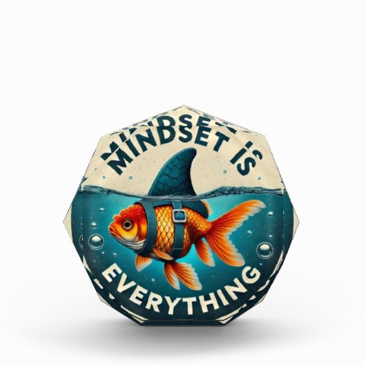 Mindset Is Everything Goldfish Motivational Quote フォトブロック (正面)