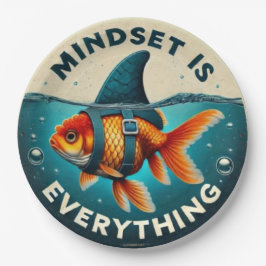 Mindset Is Everything Goldfish Motivational Quote ペーパープレート