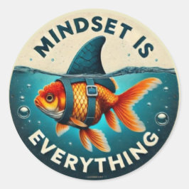 Mindset Is Everything Goldfish Motivational Quote ラウンドシール