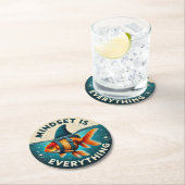 Mindset Is Everything Goldfish Motivational Quote ラウンドペーパーコースター (インサイチュ)