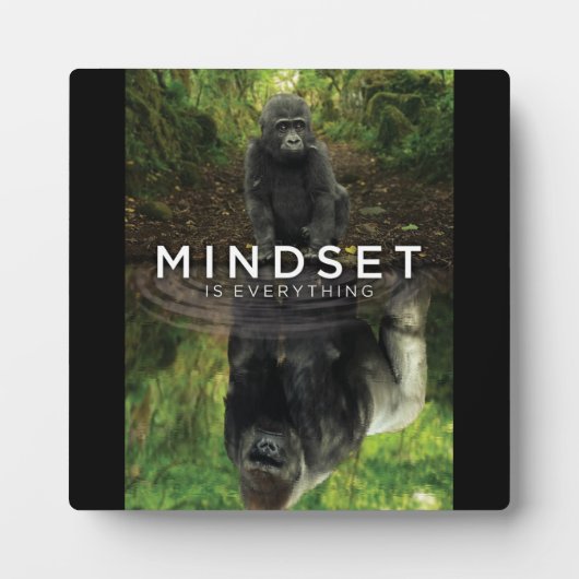 Mindset Is Everything - Gorilla やる気を起こさせる フォトプラーク (正面)