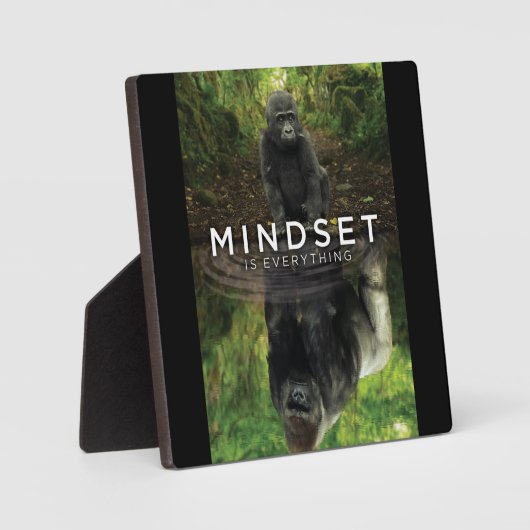 Mindset Is Everything - Gorilla やる気を起こさせる フォトプラーク (正面)