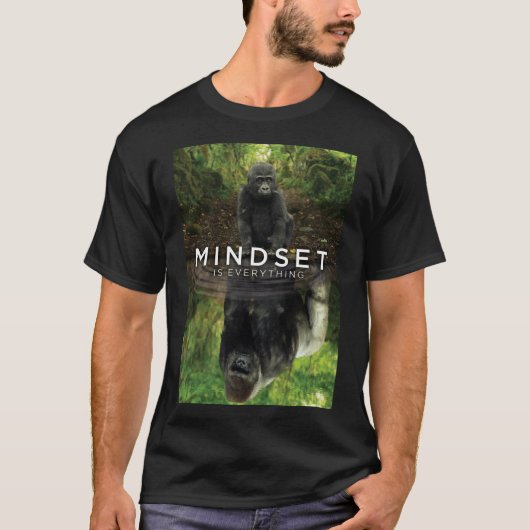 Mindset Is Everything - Gorilla Motivational Tシャツ (正面)