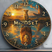 Mindset Is Everything Lion  ラージ壁時計