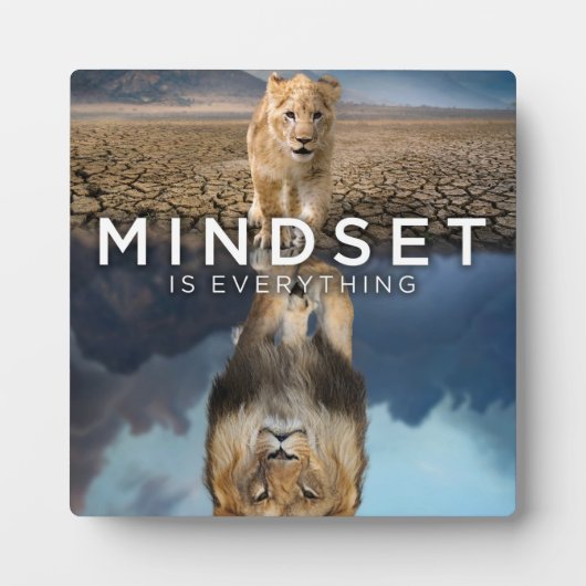 Mindset Is Everything - Lion Reflection フォトプラーク (正面)
