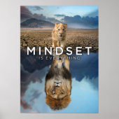 Mindset Is Everything - Lion Reflection ポスター (正面)