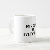 Mindset is Everything - Minimalist やる気を起こさせる De コーヒーマグカップ (正面左)