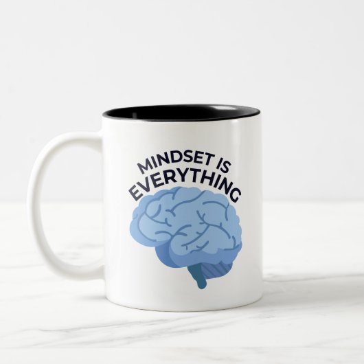 Mindset Is Everything – Motivational Quote ツートーンマグカップ (左)