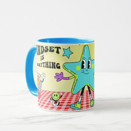 mindset is everything Retro Smile  マグカップ (正面左)