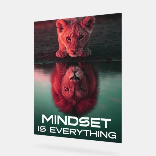 Mindset Is Everything - Unlock Your Full Potential アクリルサイン (傾斜)