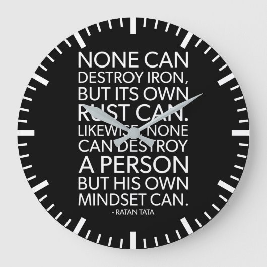 Mindset Quote ラージ壁時計 (正面)