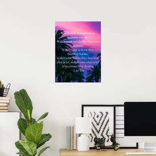 Mindset "Watch your thoughts, they become words"  ポスター (ホームオフィス)