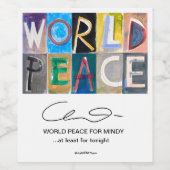MINDY食品・飲料ラベルセットの世界平和 ワインラベル (シングルラベル)