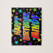 「MINDY」名、おもしろい「ハッピーバースデー」 ジグソーパズル (縦)