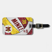 MINE！ガールズマルーン金ゴールドバレーボールのギフト ラゲッジタグ (正面横)