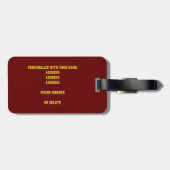 MINE！ガールズマルーン金ゴールドバレーボールのギフト ラゲッジタグ (裏面横)