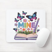 「MINE」蝶と花ノートデザイン マウスパッド (マウス)