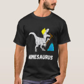 Mine Dinosaurs Gold Coal Miner Dino Mining T-Rex Tシャツ (正面)