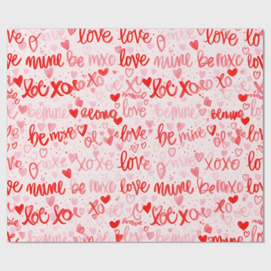 Mine XOXO Love Hand Written Style Wrapping ラッピングペーパー (フラット)