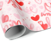 Mine XOXO Love Hand Written Style Wrapping ラッピングペーパー (ロールコーナー)