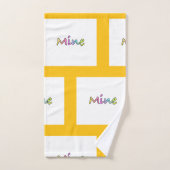 Mine Yellow Grid  バスタオルセット (ハンドタオル)