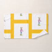 Mine Yellow Grid  バスタオルセット (ハンドタオル)