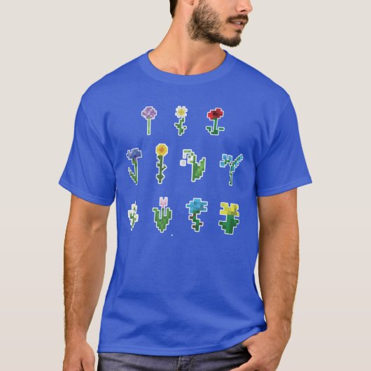 Minecraftの花が面白い Tシャツ (正面)