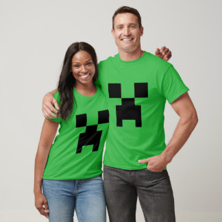 Minecraftクリーパーピクセルグリーンモンスターの顔 – ブロック tシャツ