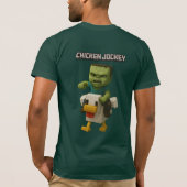 Minecraftチキンジョッキーデザイン-ベビーゾンビRidi Tシャツ (裏面)