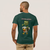 Minecraftチキンジョッキーデザイン-ベビーゾンビRidi Tシャツ (裏面フル)
