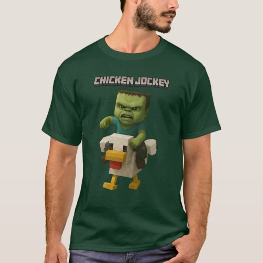 Minecraftチキンジョッキーデザイン-ベビーゾンビRidi Tシャツ (正面)