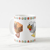 Minecraftチキン、新しい卵、3匹の雛 コーヒーマグカップ (正面左)