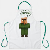 Minecraft おもしろい Villager Epron - Pixel Art "Hrmmm" エプロン (正面)