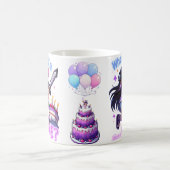 Minecraft Aphmau,かわいい誕生日,ケーキ,剣クール, コーヒーマグカップ (中央)