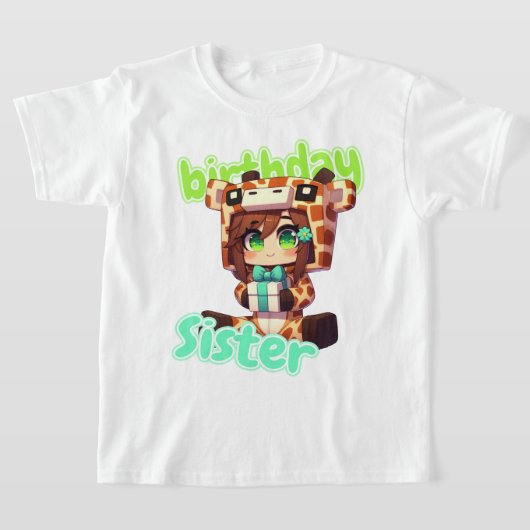 Minecraft Aphmau、誕生日姉妹、かわいいMac、YT、 Tシャツ (レイダウン)