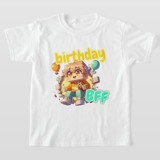 Minecraft Aphmau、誕生日最高の友人、かわいいNoi、 Tシャツ (レイダウン)