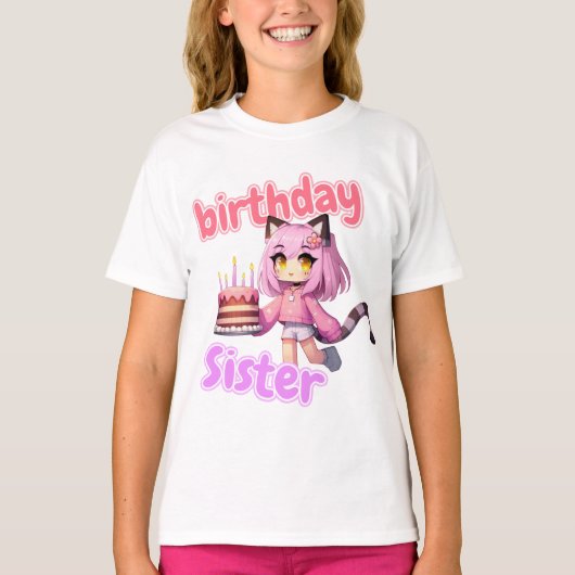 Minecraft Aphmau、誕生日・シスター、かわいい・チャン、 Tシャツ (正面)