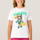 Minecraft Aphmau、誕生日BFF、かわいいシアン・キム、 Tシャツ (正面)