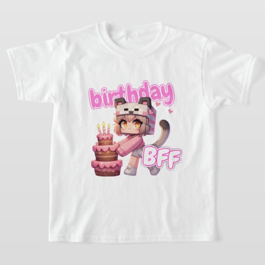 Minecraft Aphmau、誕生日BFF、かわいいYoutuber、KC Tシャツ (レイダウン)